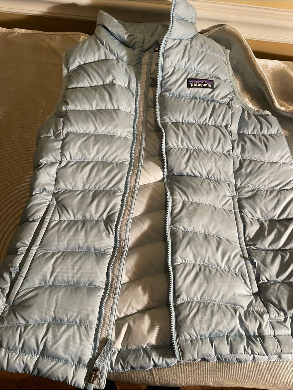 Patagonia Light Blue Quilted Down Vest